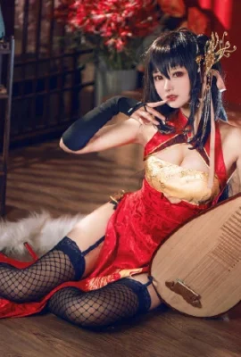 Cosplay Cheongsam Sutra Hitam “Azur Lane” Phoenix Besar dan Fajar Musim Semi[CN: Hanyu Sanwei](9 foto)