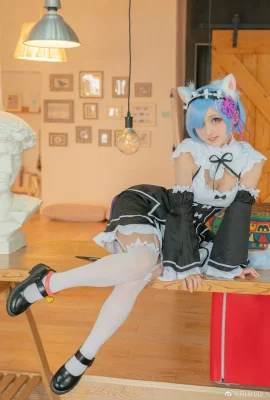 Re:Zero Memulai Kehidupan di Dunia Lain Rem Figur Rem Bertelinga Kucing @Ruiruiz丶(9 foto)