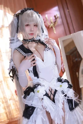 Shui Miao Aqua memamerkan kaki jenjangnya dalam balutan gaun pengantin transparan di “Azur Lane-Awesome 5” (45 Foto)