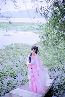 Xia Ningning-Guilty Crown COS Ekor Kuda Ganda dan Tiga Lentera Doa yang Dibungkus