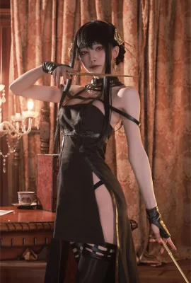 Gaun hitam Joel Cosplay Shui Miao aqua