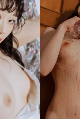 Gaun cantik Hebei Caihua memamerkan sosok menawannya dalam foto basah anggur merah (31 Foto)