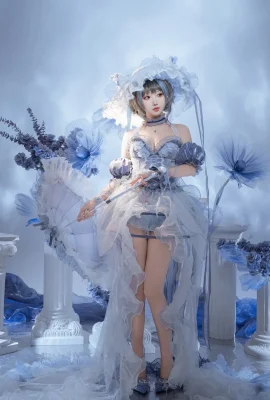 Cute Popular Coser Noodle Cake Fairy Blue Route Chai Jun Dress