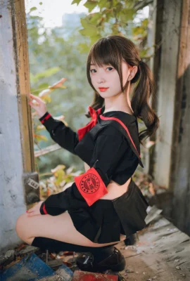 Jaringan Kecantikan Hua Ling South Hemisphere JK Theme Outdoor Sexy Black Jk Seragam Lou Dengan Pakaian Dalam Putih Dengan Stoking Hitam Menunjukkan Foto Godaan Kaki yang Indah 126p