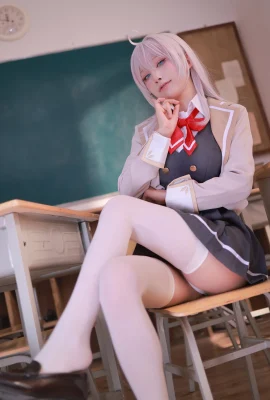 Anime Blogger Shui Miao Aqua Aqua Ally’s Seksi JK Seragam Putih Pakaian Dalam Dengan Stoking Putih Untuk Menunjukkan Tubuh Paten Goda Foto 91P