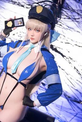Coser Miss Star: Tema Lingerie One-Piece Seksi Seksi Seksi Dengan Stoking Hitam Menampilkan Potongan Pencobaan Tubuh Panas 58p